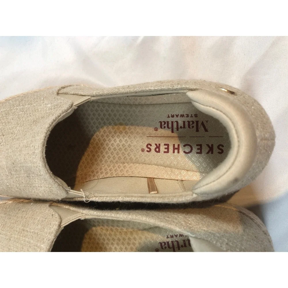 Skechers Martha Stewart Womens US 9 Espadrille Platform Slip On Shoes Natural
